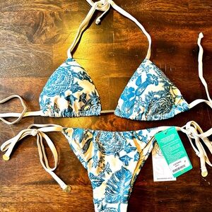 Blue Floral Bikini Set